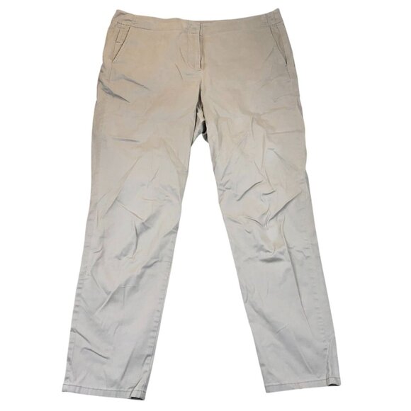J. Jill Women's Chino Pants Size 14 Tall Straight Flat Front Casual Pockets Beig - Picture 1 of 9